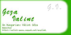 geza valint business card